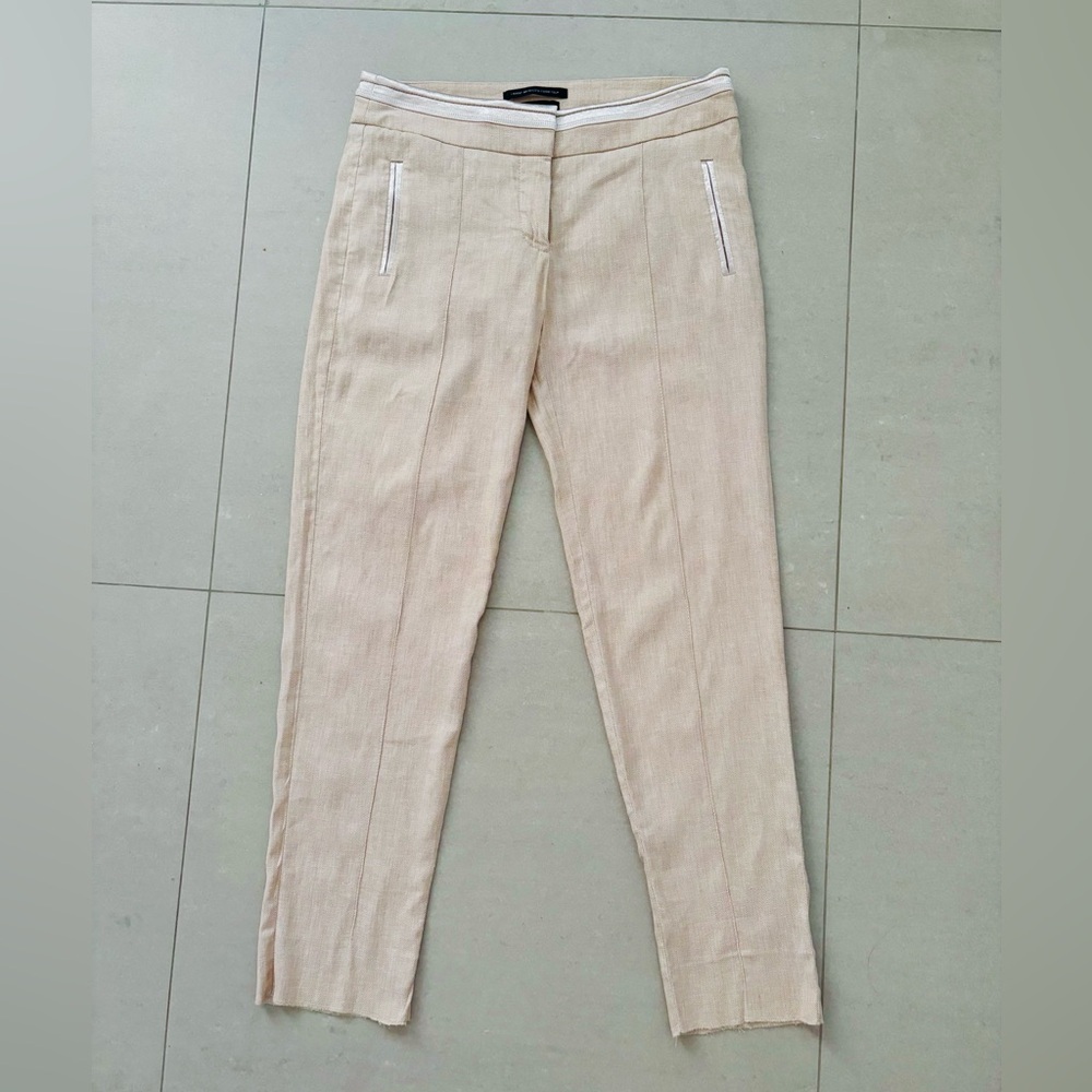 Bebe Linen Stretch Tan Women's Pants 2P
